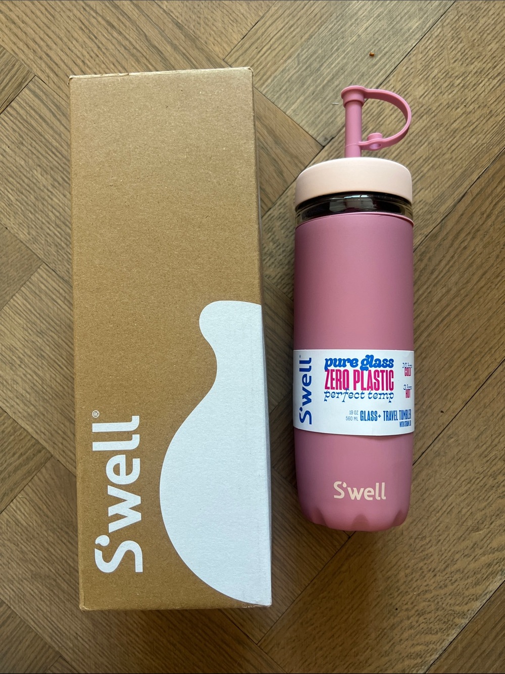 S'well Pink Matte Travel Bottle with Blush Cap